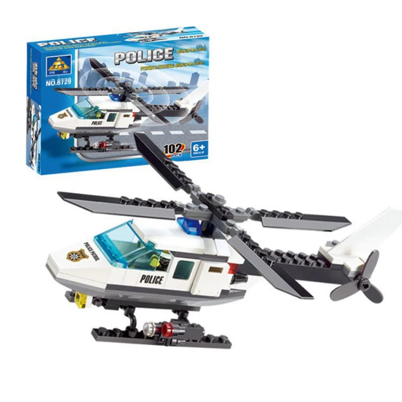 Blocos de Montar - Helicóptero de Patrulha Policial