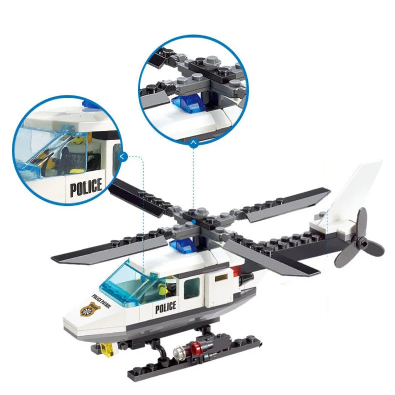Blocos de Montar - Helicóptero de Patrulha Policial