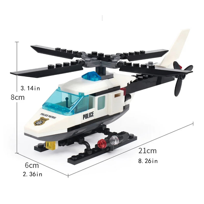 Blocos de Montar - Helicóptero de Patrulha Policial